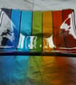 Rainbow coloured square fused glass dish - Image 4