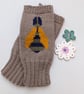 Bee Knitted Fingerless Gloves made in merino wool - Image 3