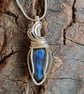 Wire wrapped flashy blue labradorite pendant  - Image 1