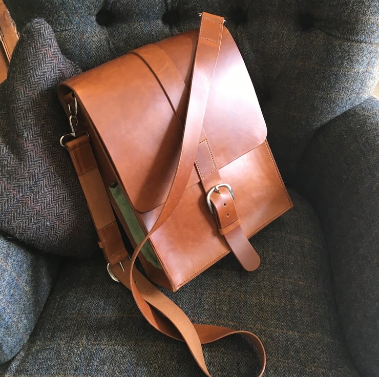 Italian leather messenger bag Folksy