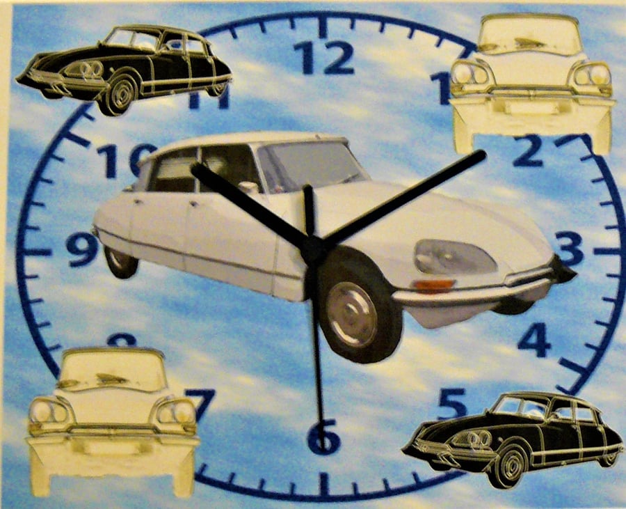 DS classic french car wall hanging clock citroe vintage ds