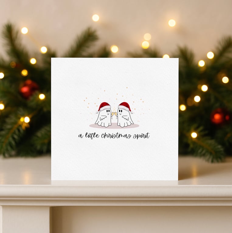 Fun Ghost Christmas Card, Pun Christmas Card, Spooky Christmas Card.