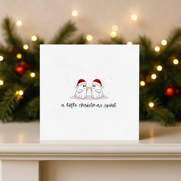 Fun Ghost Christmas Card, Pun Christmas Card, Spooky Christmas Card.