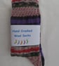 Hand-cranked Knitted Ribbed Wool Socks Size 4 to 5 - Image 5