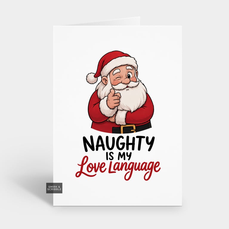 Funny Christmas Card For Him Or Her - Naughty Santa