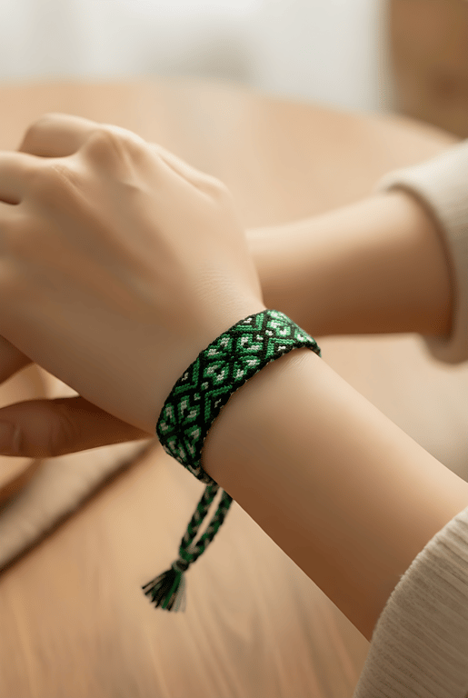  Adjustable Green & Black Wristband