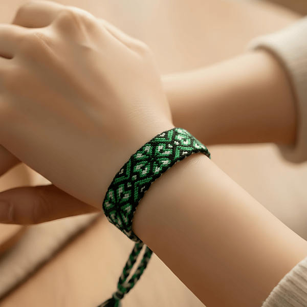  Adjustable Green & Black Wristband