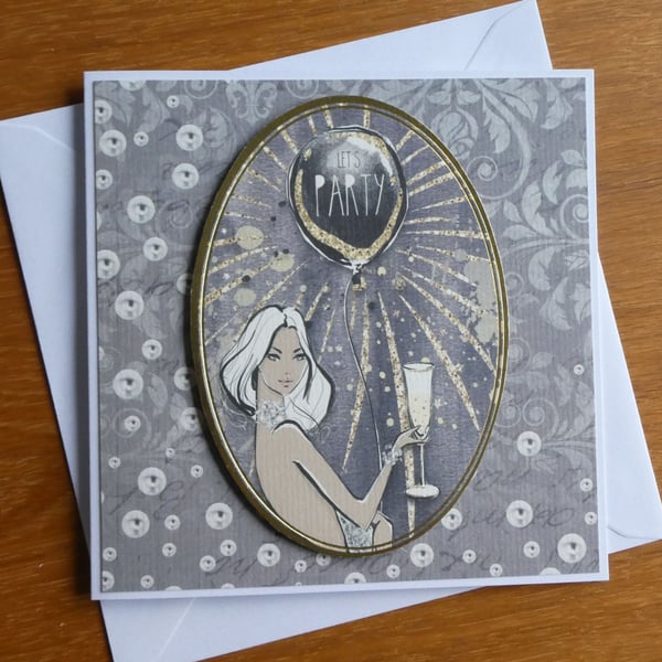 Happy Birthday Card - Let's Party - Fabulous