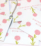 9 Handmade birthday carnation flower gift tags, white & pink, gift wrapping  - Image 2