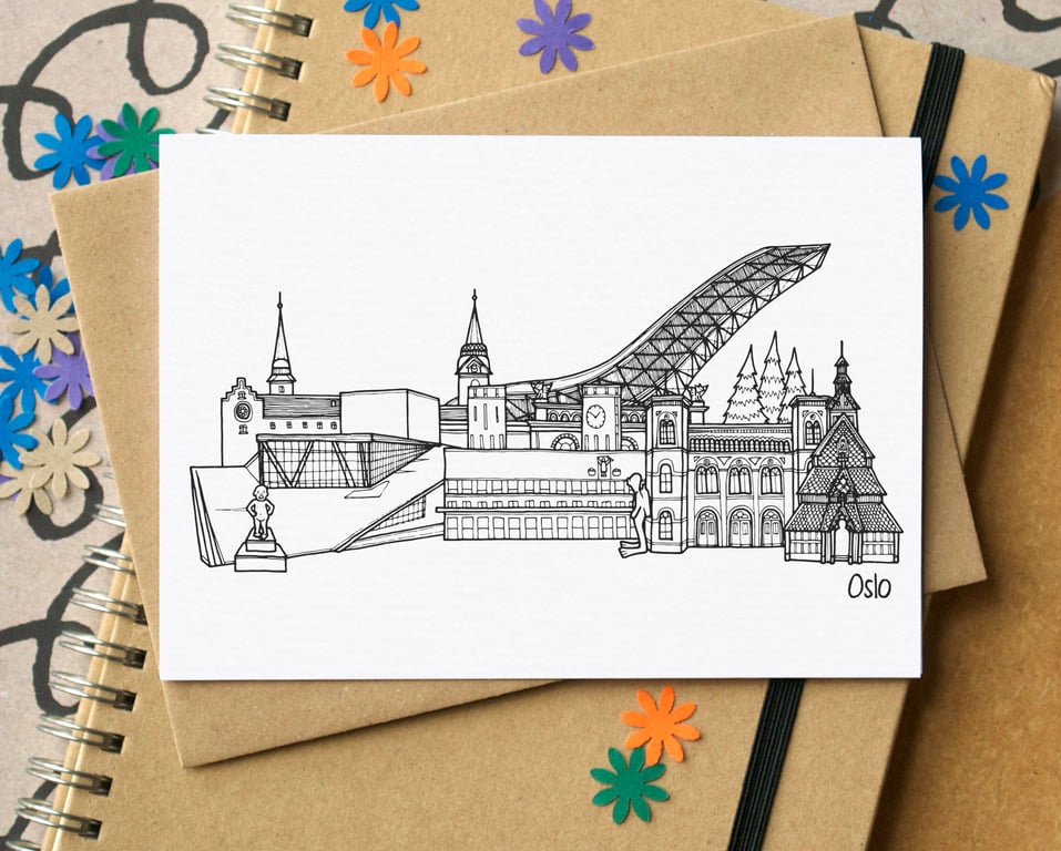 Oslo Skyline Greetings Card