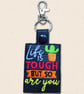 Life Is Tough Keyring - Positive Embroidered Cactus Bag Charm - Image 3