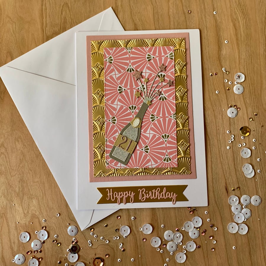 Handmade 21st Birthday Card