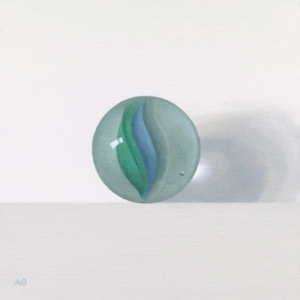 Fine Art Giclée Print Cat's Eye Glass Marble Blue Green
