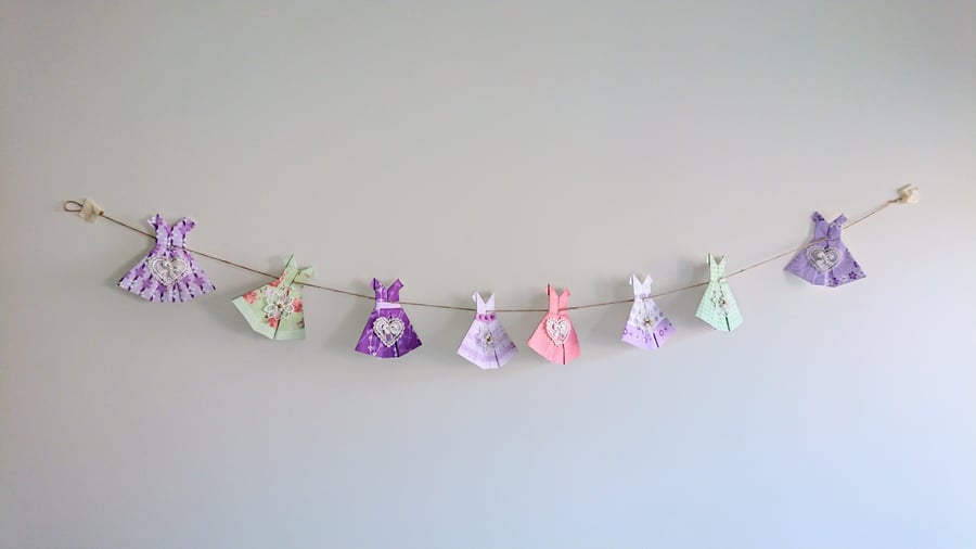 Origami Vintage style Dress Bunting 