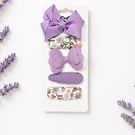 Set of 5 Lilac Girls Hair Clips