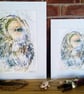 A4 or A3 signed Art Print, Owl - Image 2