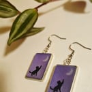 Cat and moon earrings