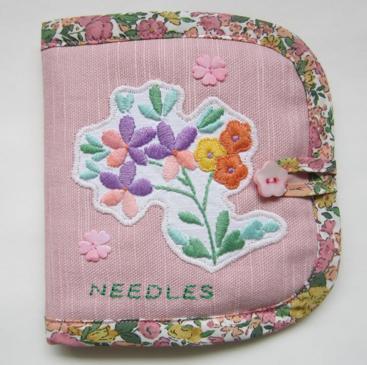 Needle Case Pink Snail - Handmade