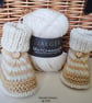 Designer Baby Merino Wool Booties & Hat Gift Set 0-3 months size - Image 6