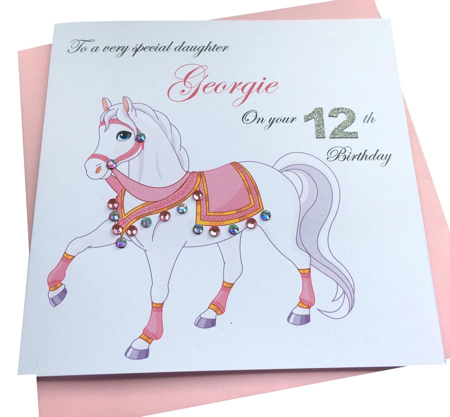 Handmade Personalised Horse Birthday Card