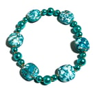 Turquoise And Gold Beaded Bracelet