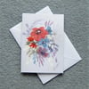 greetings card original art hand painted floral card ( ref F 239 )