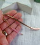 Bookmark, Forged and Stamped Copper, Rose Quartz and Moonstone - Image 4