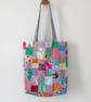 Upcycled Cotton Patchwork Tote Bag 