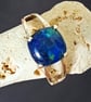 Azurite Malachite Sterling Silver Ring Size P-Q, size 56.5 - Image 1