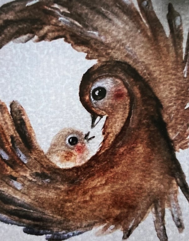 Loving Birds Print from my Original Watercolour Painting 