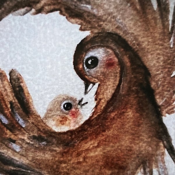 Loving Birds Print from my Original Watercolour Painting 