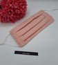 Face mask,  medium, pink satin feel, adjustable,  nose wire  - Image 4