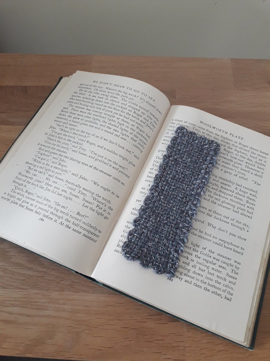 Handwoven Bookmark Grey with Silver Sparkle