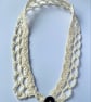Crochet Lace Collar With Wool Felt Embroidered Smiley Sun Pendant - Image 4