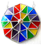 Rainbow Patchwork Octagon Suncatcher Stained Glass Handmade 011 - Image 8
