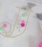 SALE Hand Stitched Alphabet Card, Initial J Card, Embroidered Letter Card - Image 3