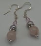 Rose Quartz and Freshwater Pearl earrings - Image 4