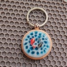 Koi Fish Resin Keychain: Water Surface Keyring- Handmade Bag Charm