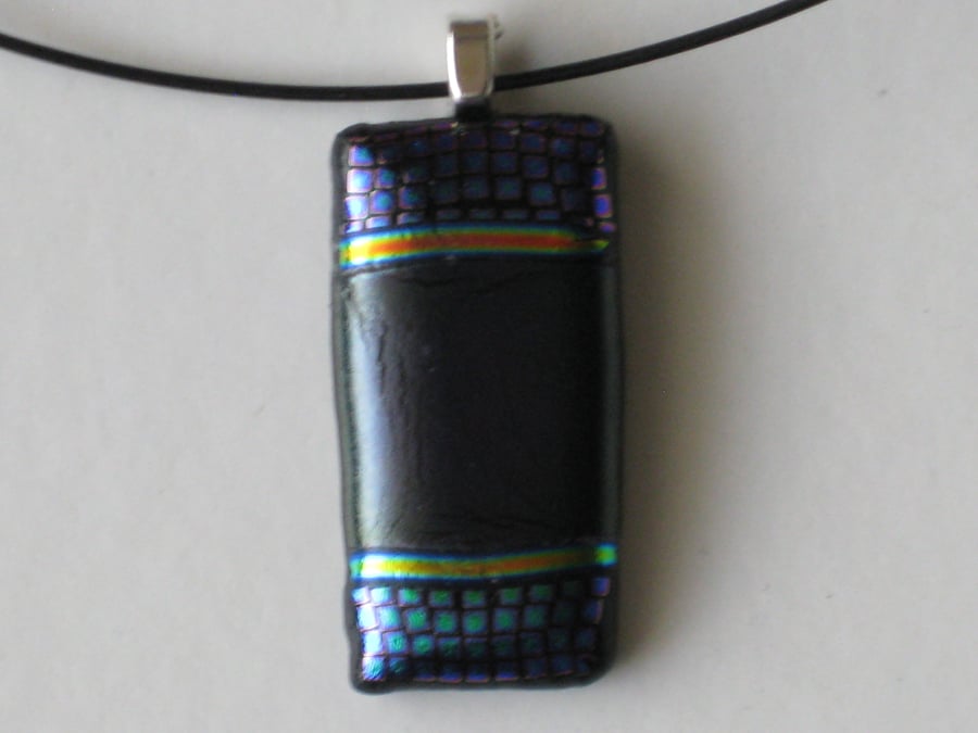 Unique fused dichroic glass pendant