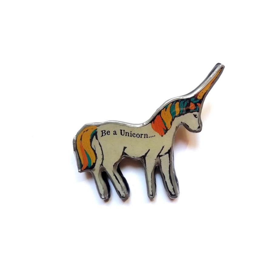 Whimsical 'Be a Unicorn' or 'Make a Wish' Unicorn Brooch by EllyMental