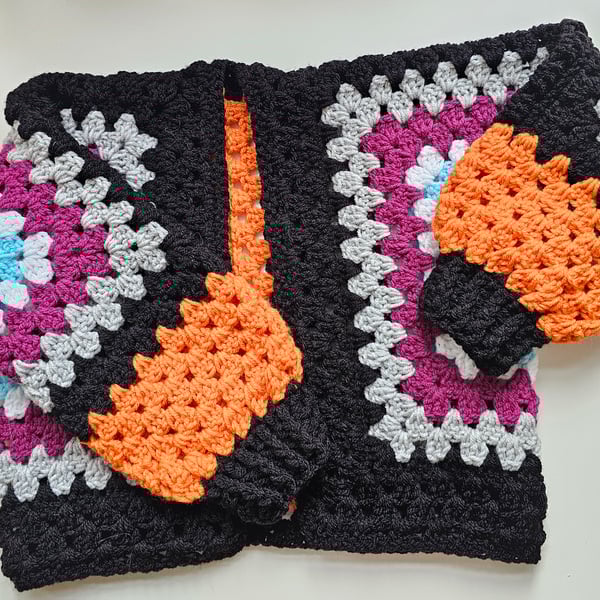 Childs hexi granny crop cardigan 
