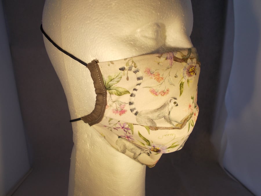 Adult Fabric Face Covering - Lemurs