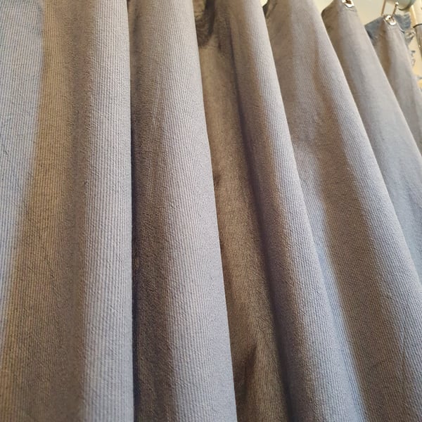 Grey stripe Organic Cotton Shower Curtain, washable non-waxed