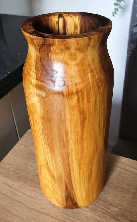 Beautifully unique tall spalted cherry vase 