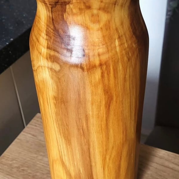 Beautifully unique tall spalted cherry vase 