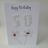 50th Happy Birthday Seafoam Sea Glass Flowers C384