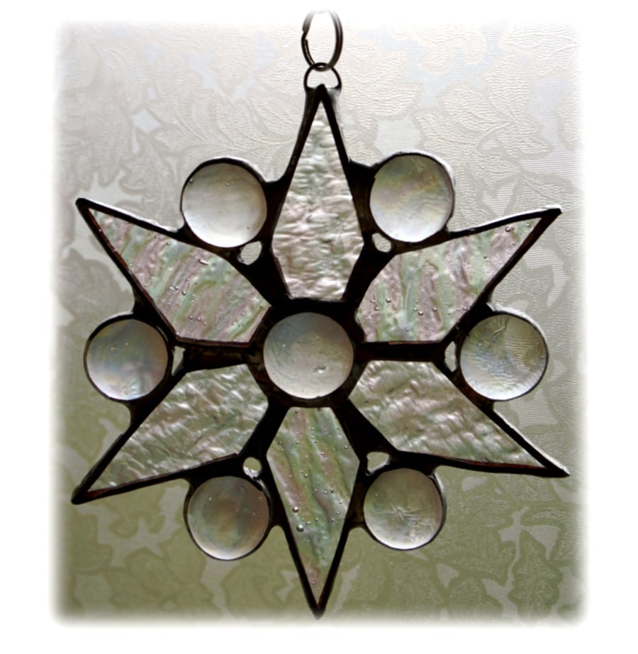 Christmas Star Stained Glass Suncatcher Snowflake 011