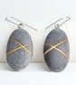 Pebble earrings, Stripe. Nature inspired jewellery designed by John Field. - Image 5