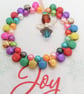 Set of 2 Multi Coloured Jingle Bell & Bead Christmas Tree Decoration With Charm - Image 3