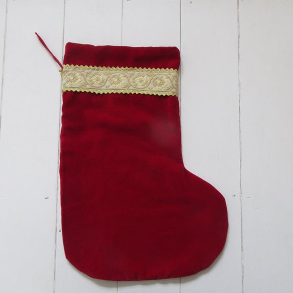 Red velvet Christmas stocking